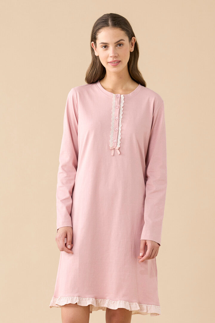 Camicia da notte donna jersey Essential – dettaglio