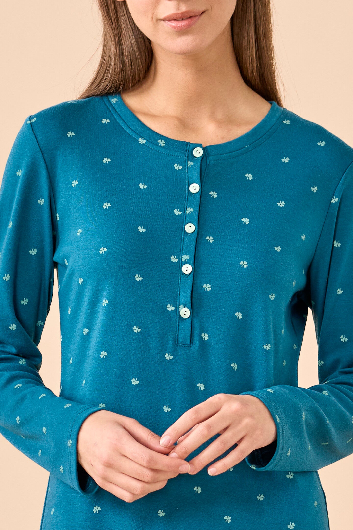 Camicia da Notte Donna Caldo Cotone Taglie Forti Noidinotte LA003661
