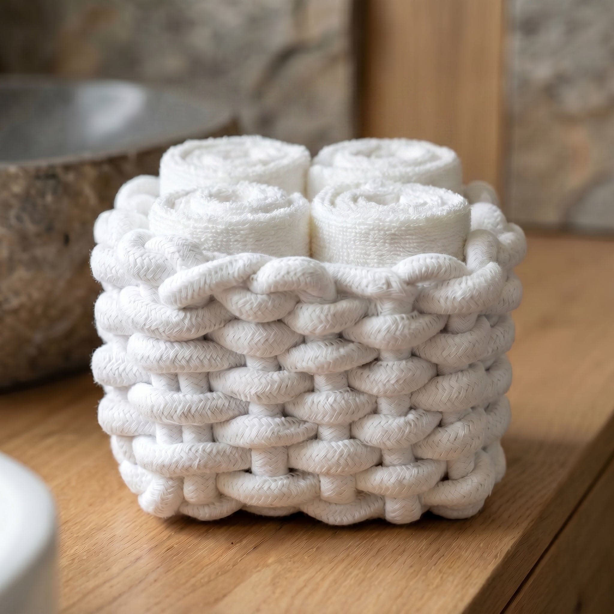 Lavette In Puro Cotone Con Cestino Classic - Daunex