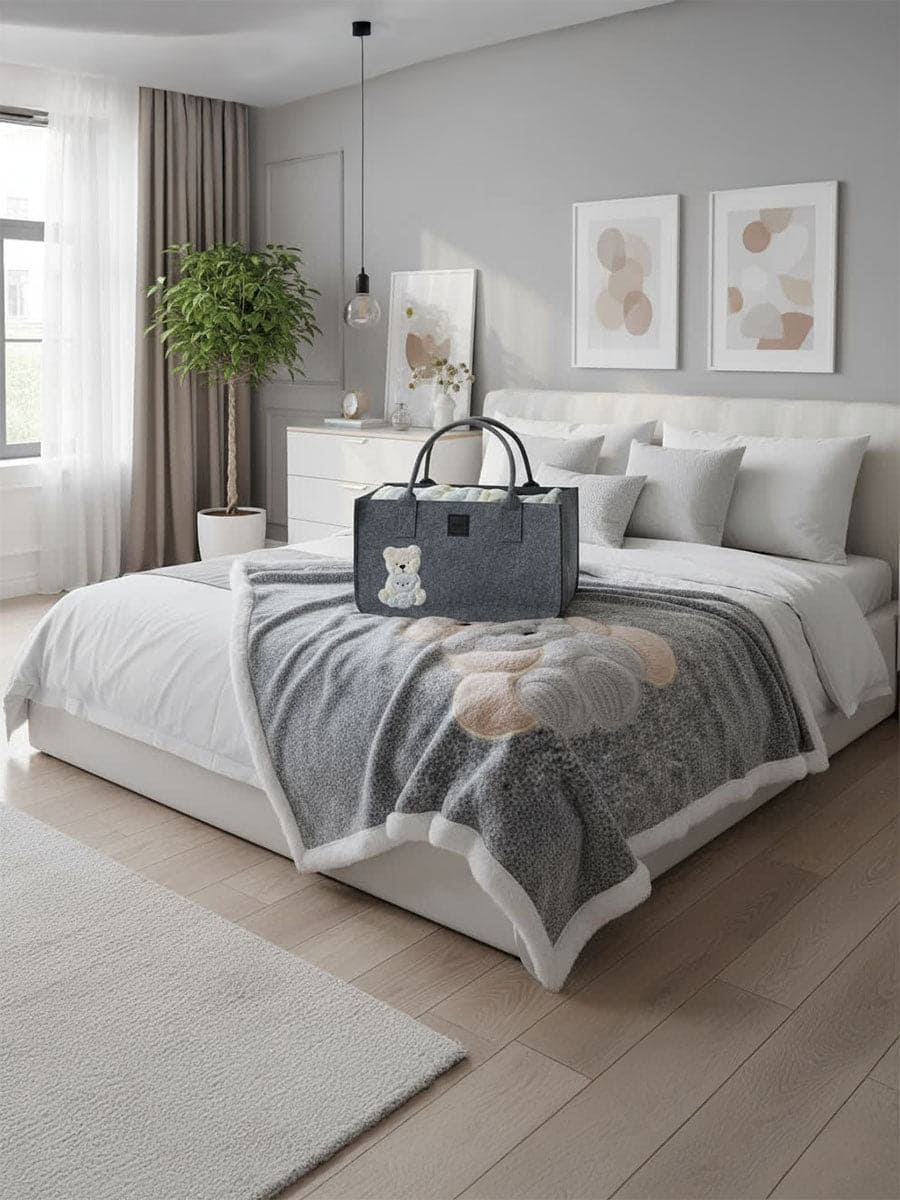 Plaid Morbidotto My Teddy con Applicazione in Borsa Feltro - Daunex