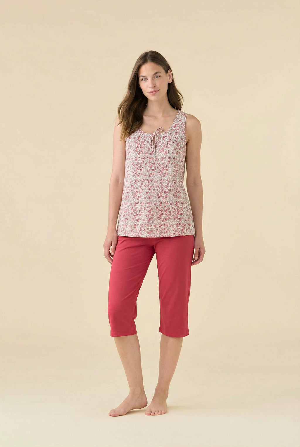 Pigiama Donna Cotone Spalla Larga con Pantalone Pescatore – Noidinotte