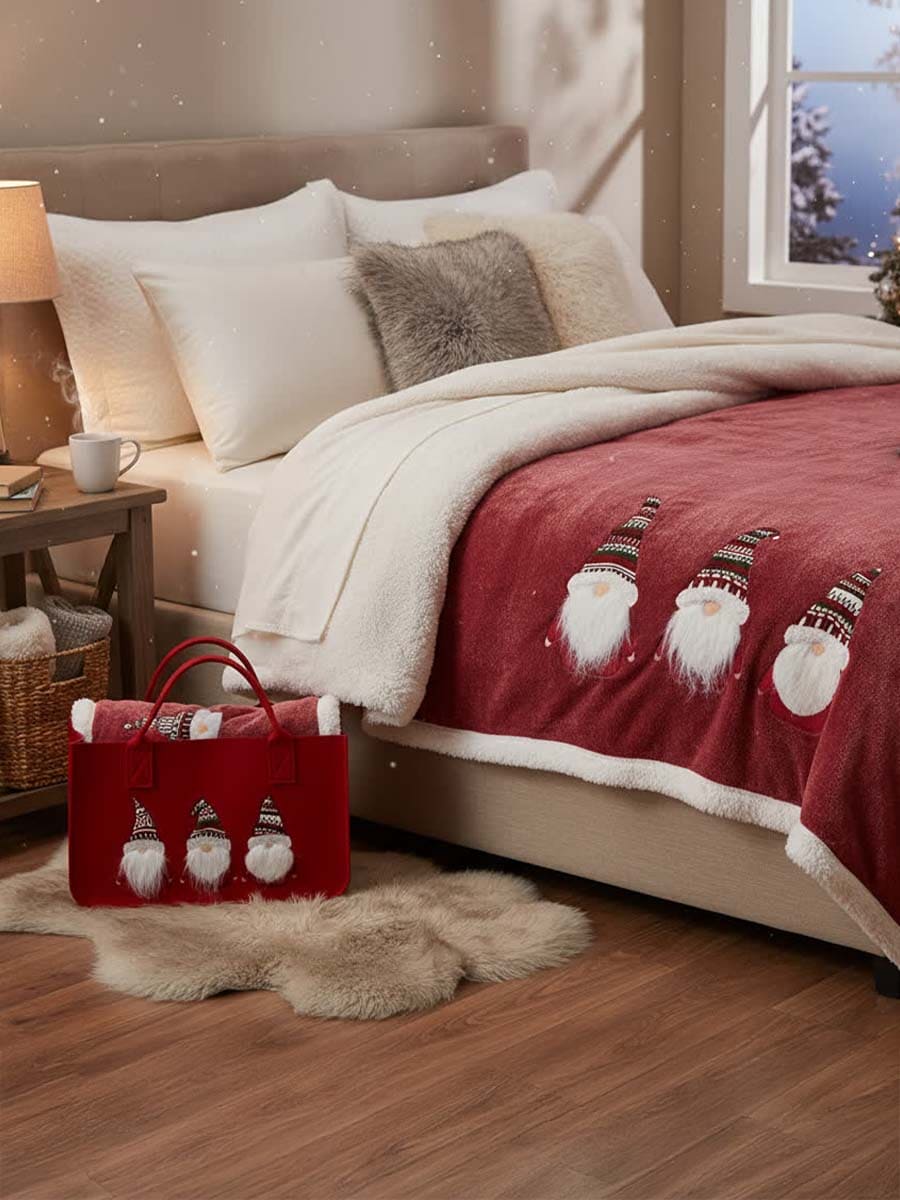 Plaid Morbidotto Friends Con Folletti In Borsa Feltro - Daunex