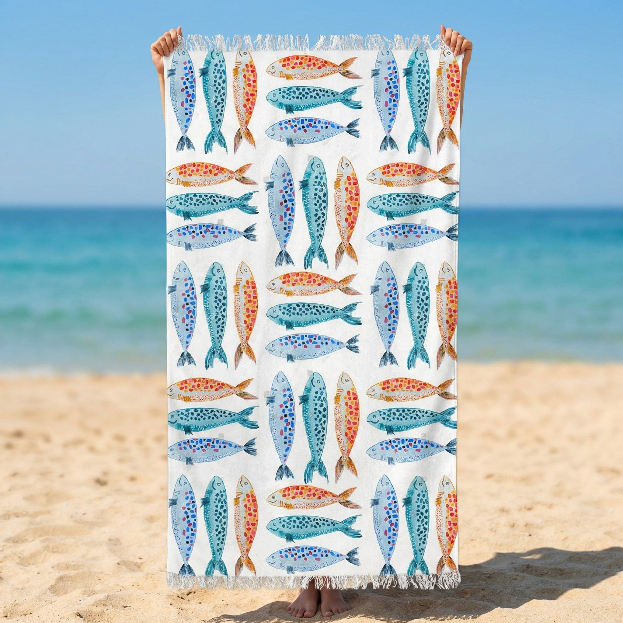 Telo Mare Microspugna Ponza Daunex con Frange – 90x170 cm