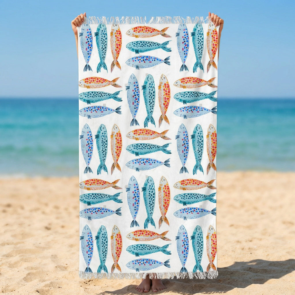 Telo Mare Microspugna Ponza Daunex con Frange – 90x170 cm