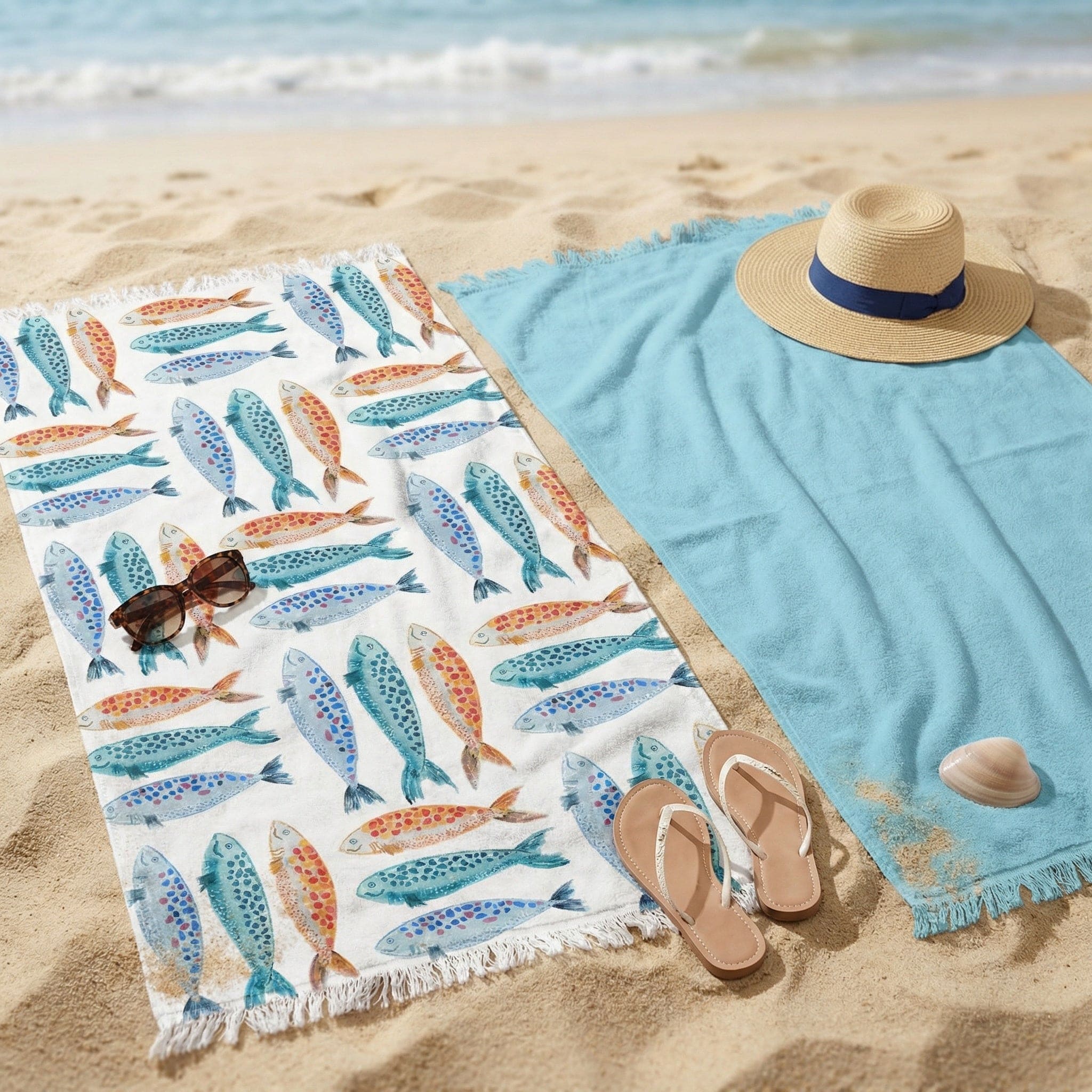 Telo Mare Microspugna Ponza Daunex con Frange – 90x170 cm