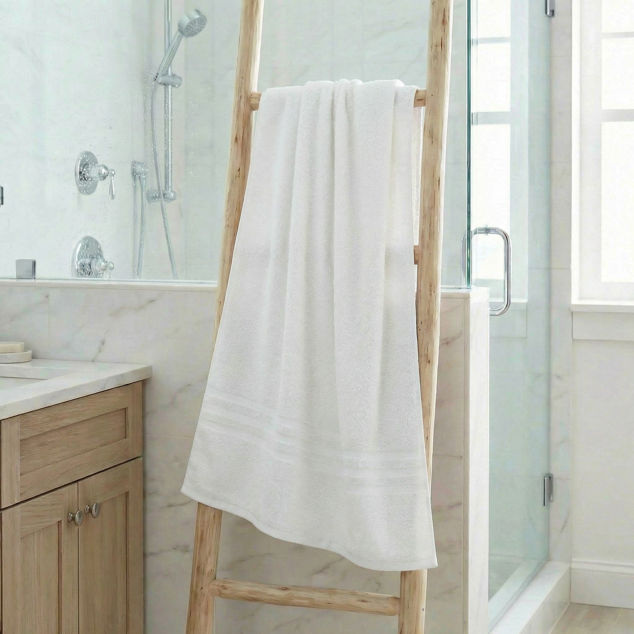 Telo Doccia 100x150 cm in Spugna Cotone 380g Bianco - Daltex One