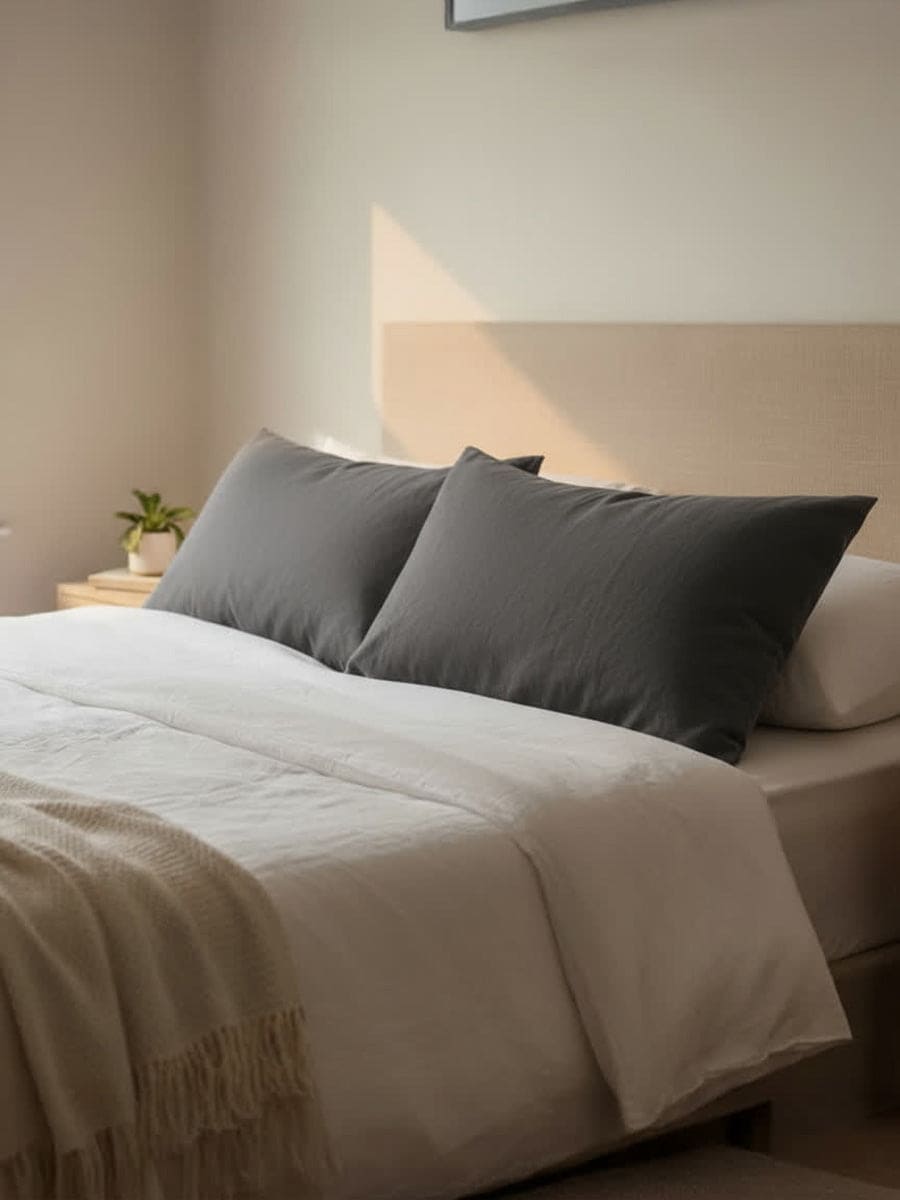 Coppia Federe Caldo Cotone Tinta Unita Essenza - Daltex