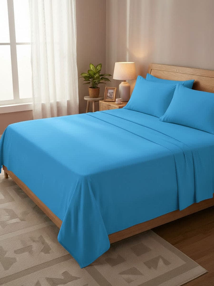Completo Letto In Puro Cotone Naturale Tinta Unita Essenza - Daltex