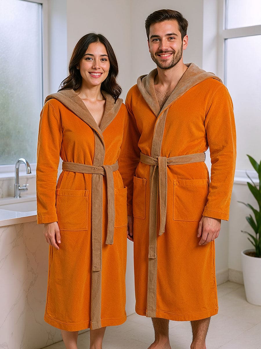 Accappatoio Spugna e Fibra di Bamboo Bicolor Poppy - Vossen