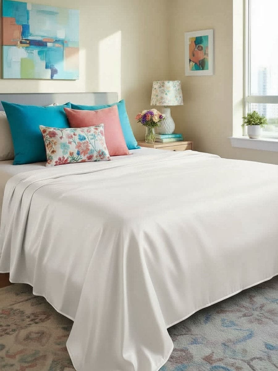 Lenzuolo Sopra In Puro Cotone Naturale Tinta Unita Essenza - Daltex