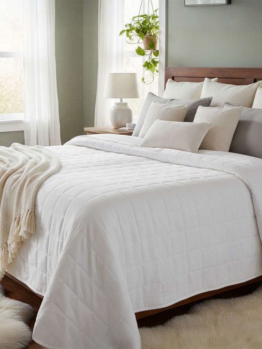 Trapuntino In Raso Di Cotone Naturale Camelia - Daltex