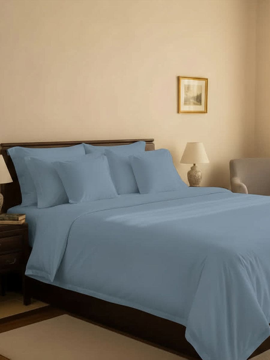 Completo Letto Matrimoniale in Raso di Cotone - NK