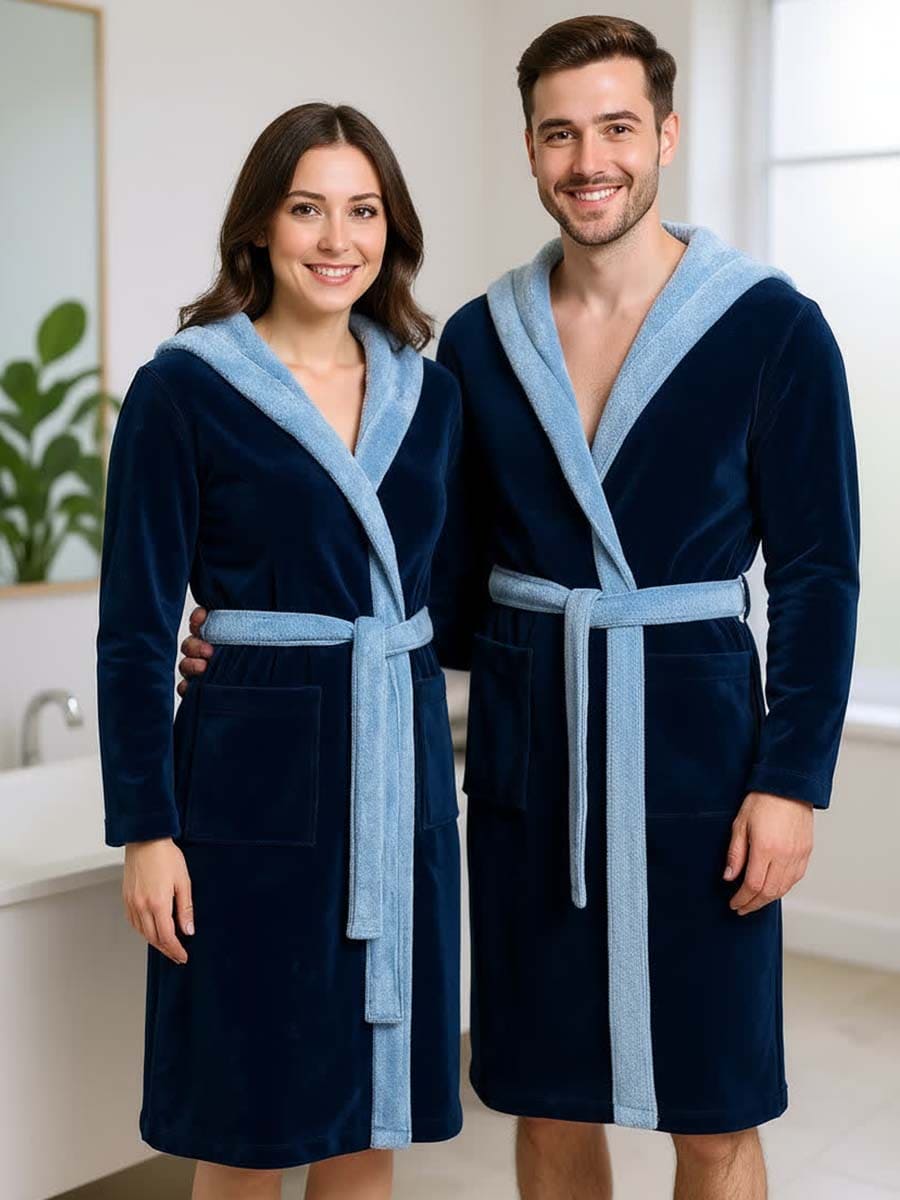 Accappatoio Spugna e Fibra di Bamboo Bicolor Poppy - Vossen