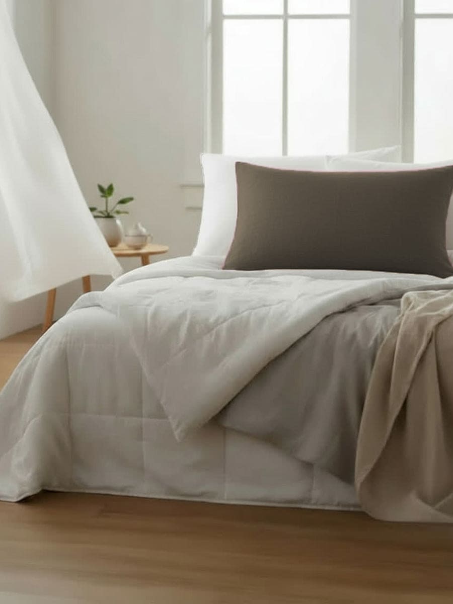 Federa in Puro Cotone Naturale Tinta Unita Essenza - Daltex