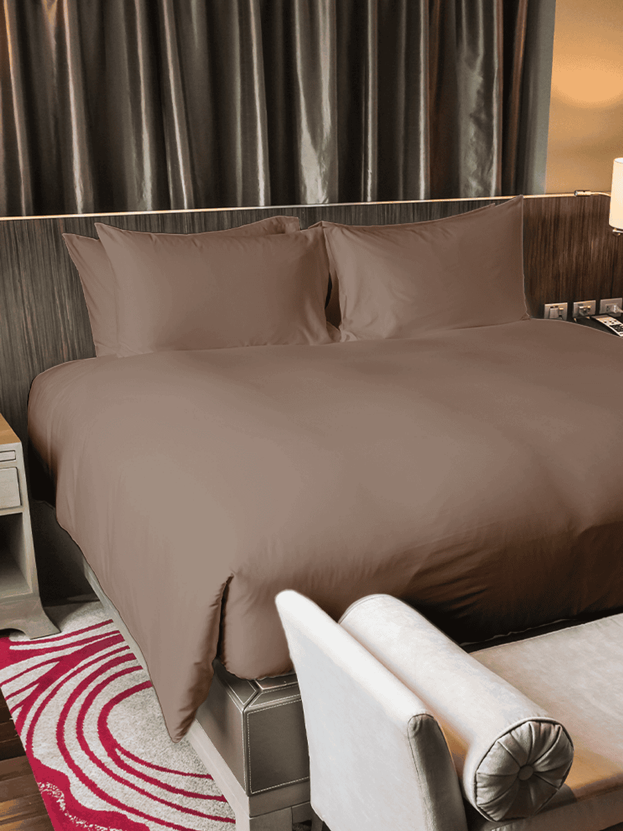 Completo Letto In Puro Cotone Naturale Tinta Unita Essenza - Daltex