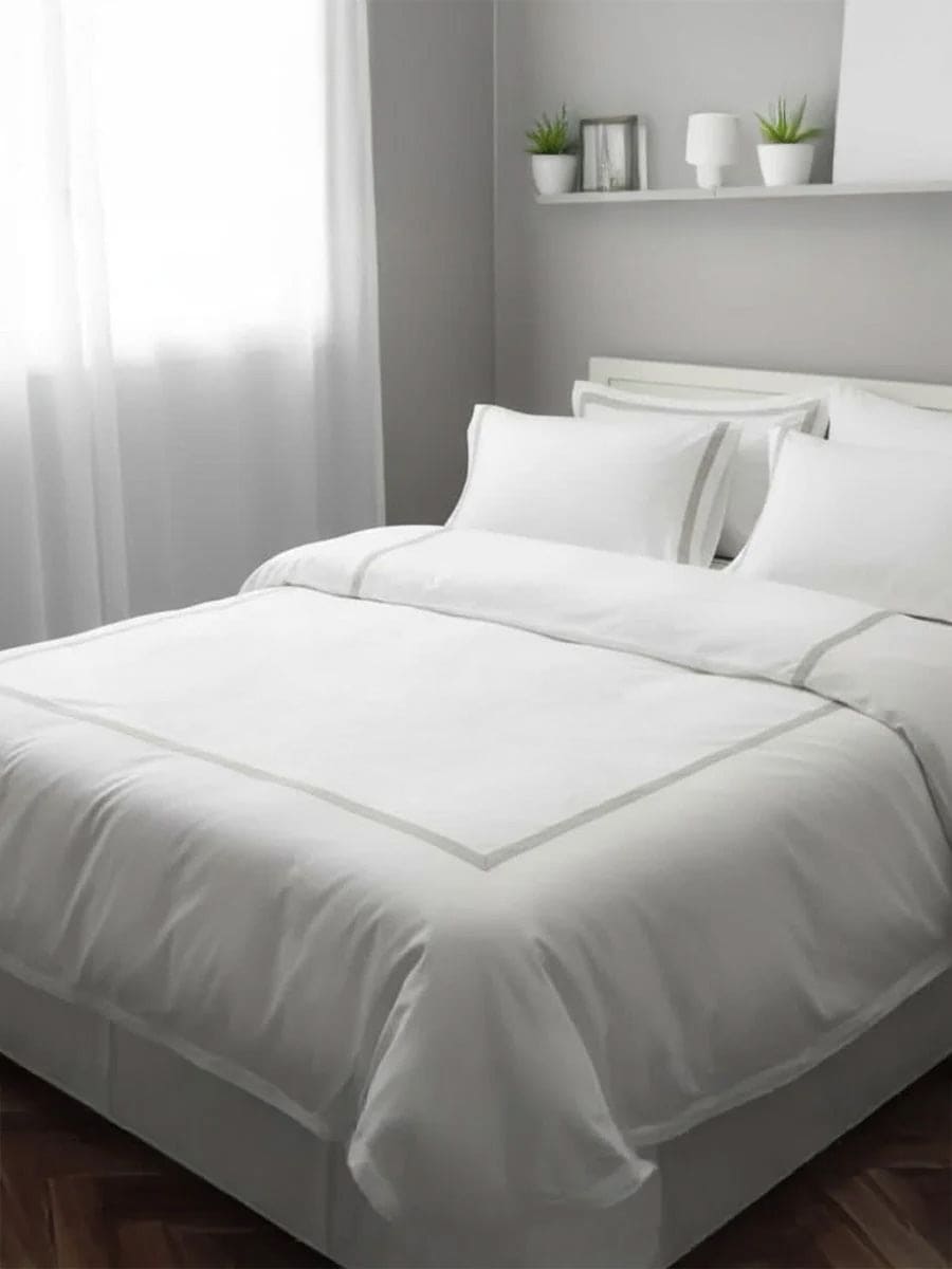 Copripiumino Parure Riquadrato in Lino Delfina - Cavalieri