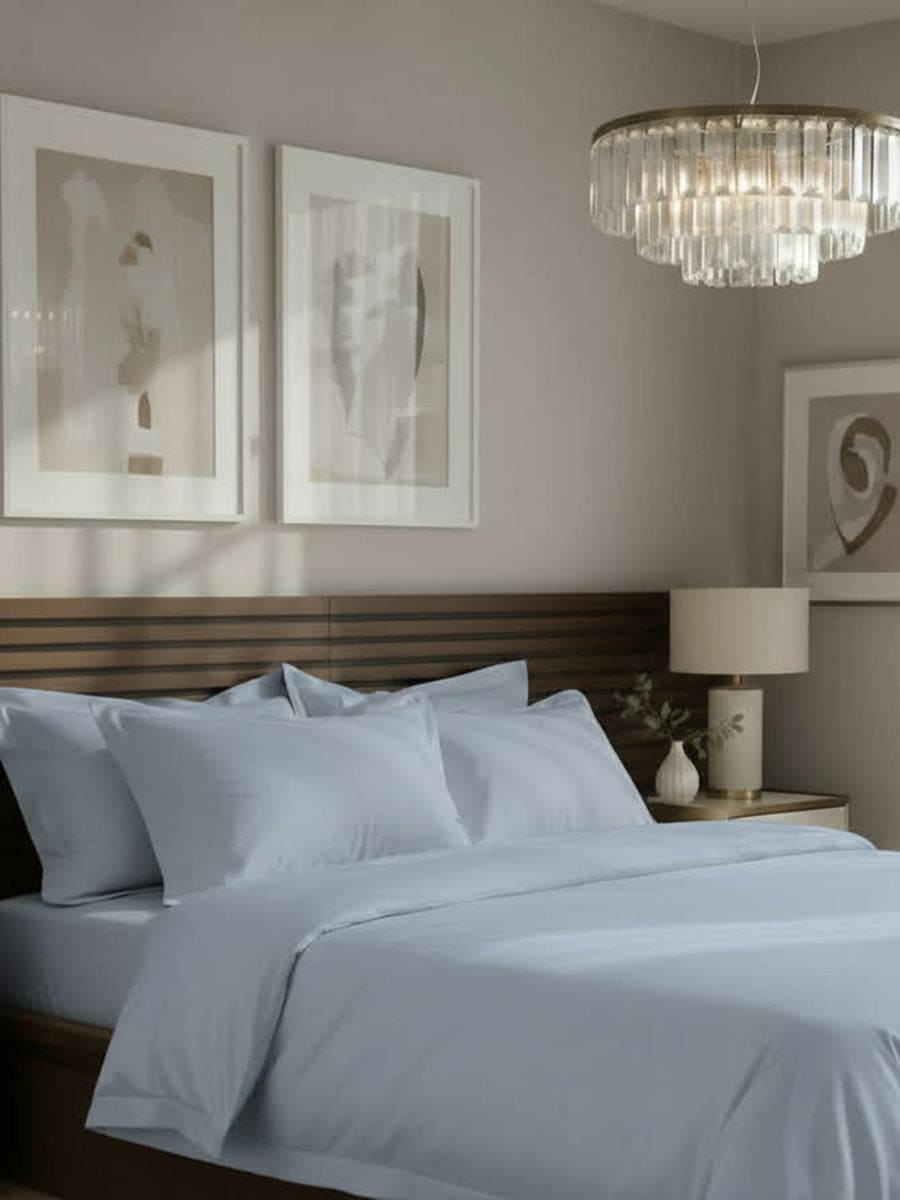 Completo Letto Matrimoniale in Raso di Cotone - NK