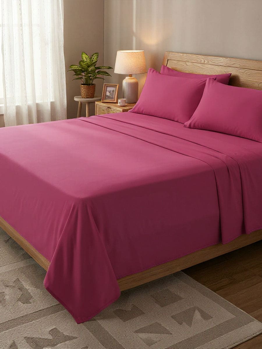 Completo Letto In Puro Cotone Naturale Tinta Unita Essenza - Daltex