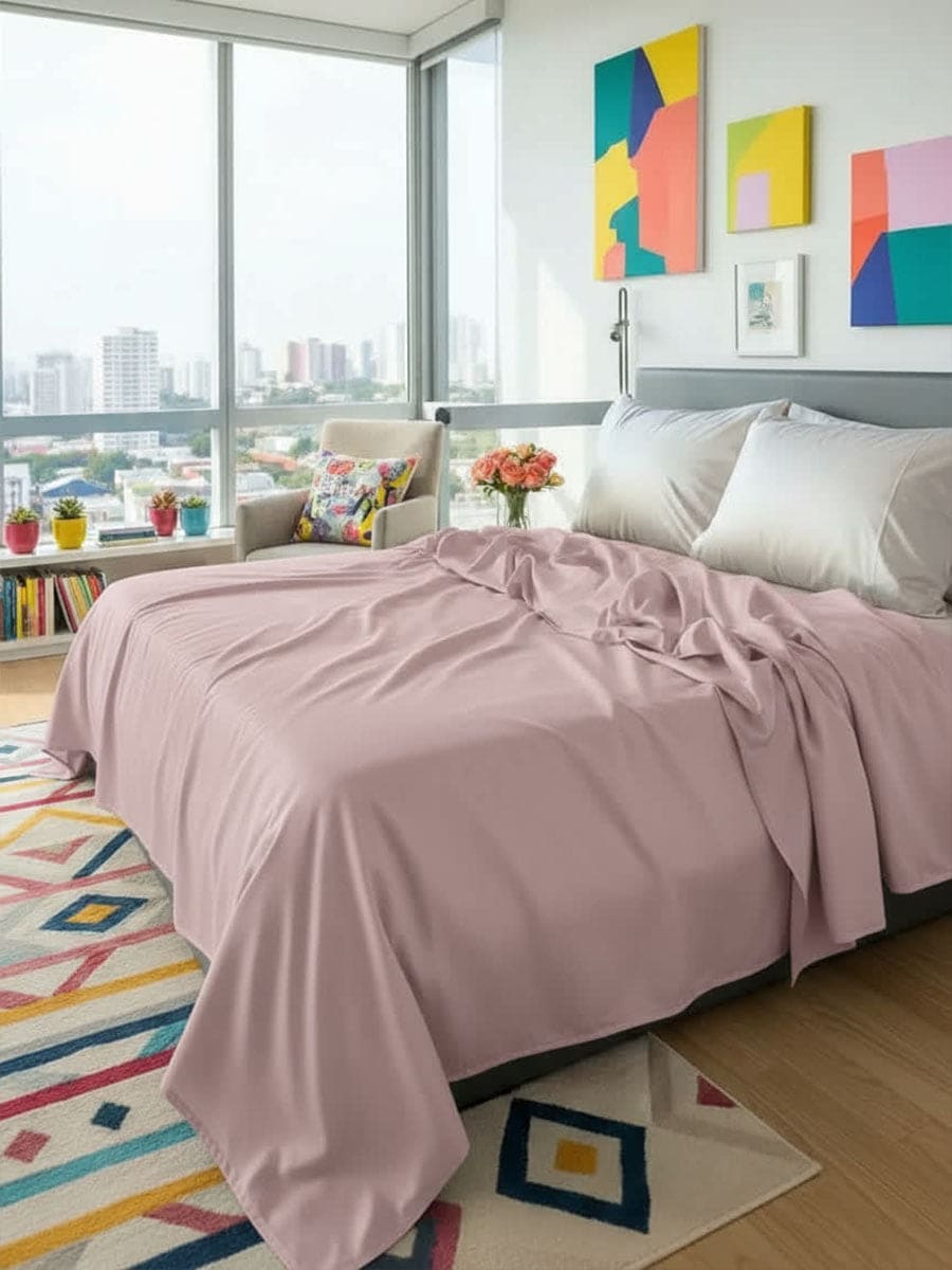 Lenzuolo Sopra In Puro Cotone Naturale Tinta Unita Essenza - Daltex