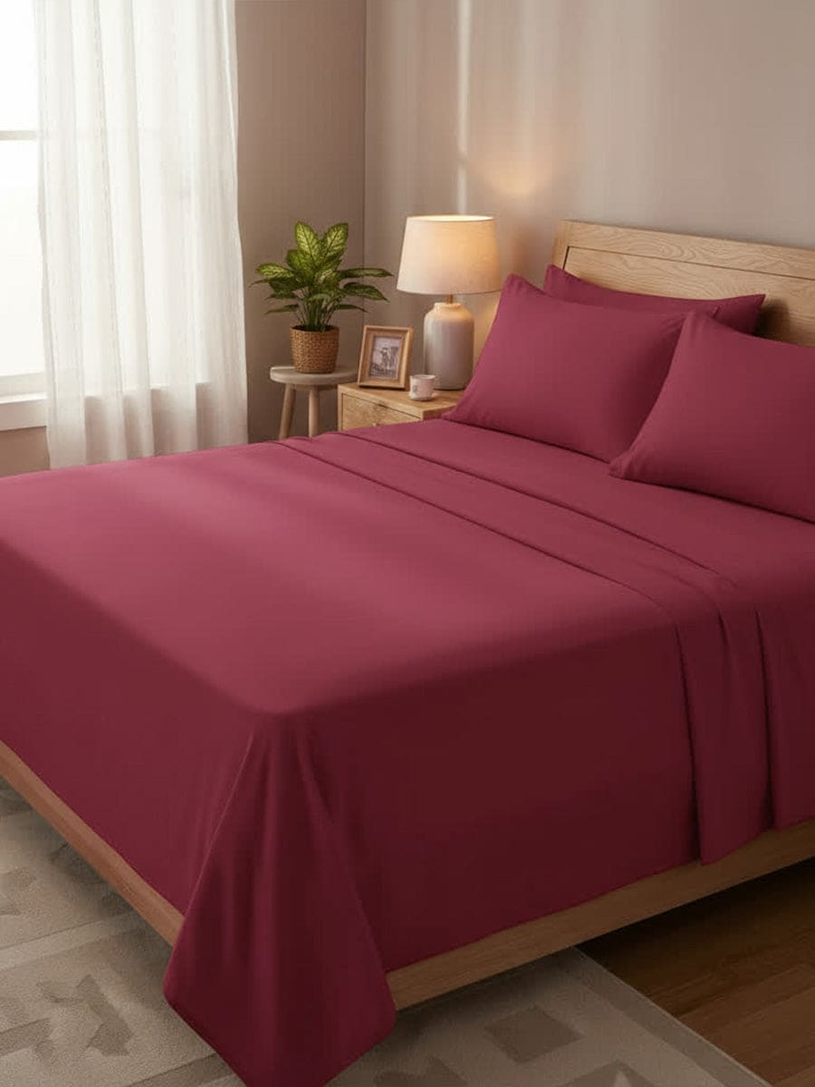 Completo Letto In Puro Cotone Naturale Tinta Unita Essenza - Daltex