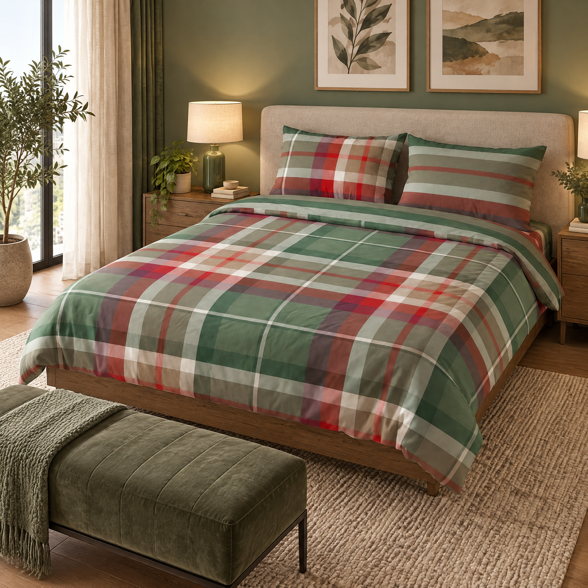 Parure Copripiumino Tinto in Filo Kinsale Daunex – 100% Cotone