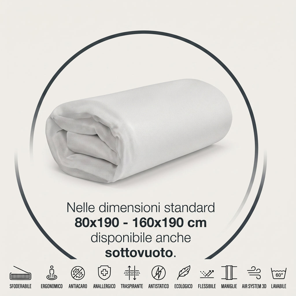 Materasso Astra 7 | Memory Foam + BB Foam | Presidio Medico