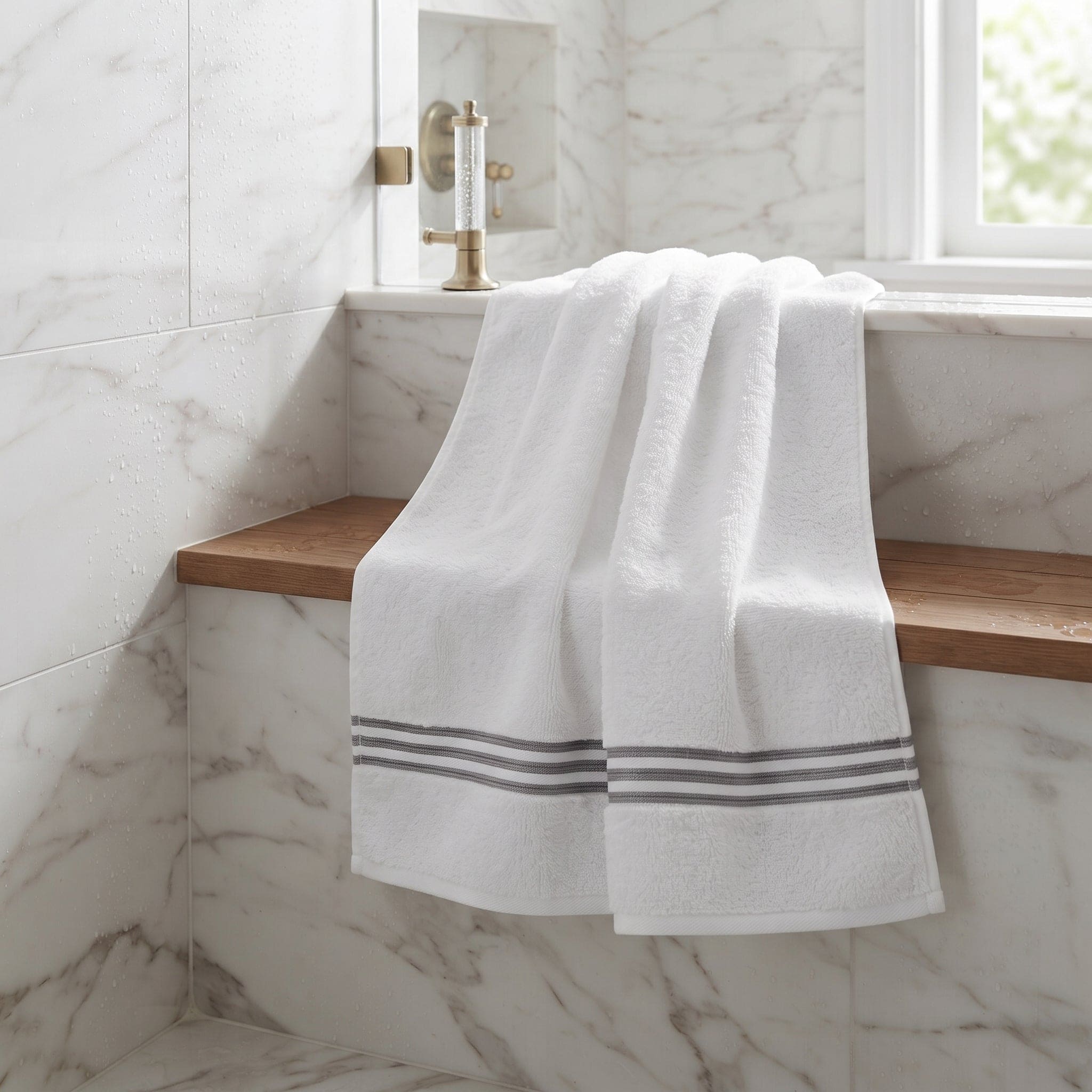 Set Coppiola e Telo Doccia in Spugna Ricamata Luxury 100% Cotone - Daunex