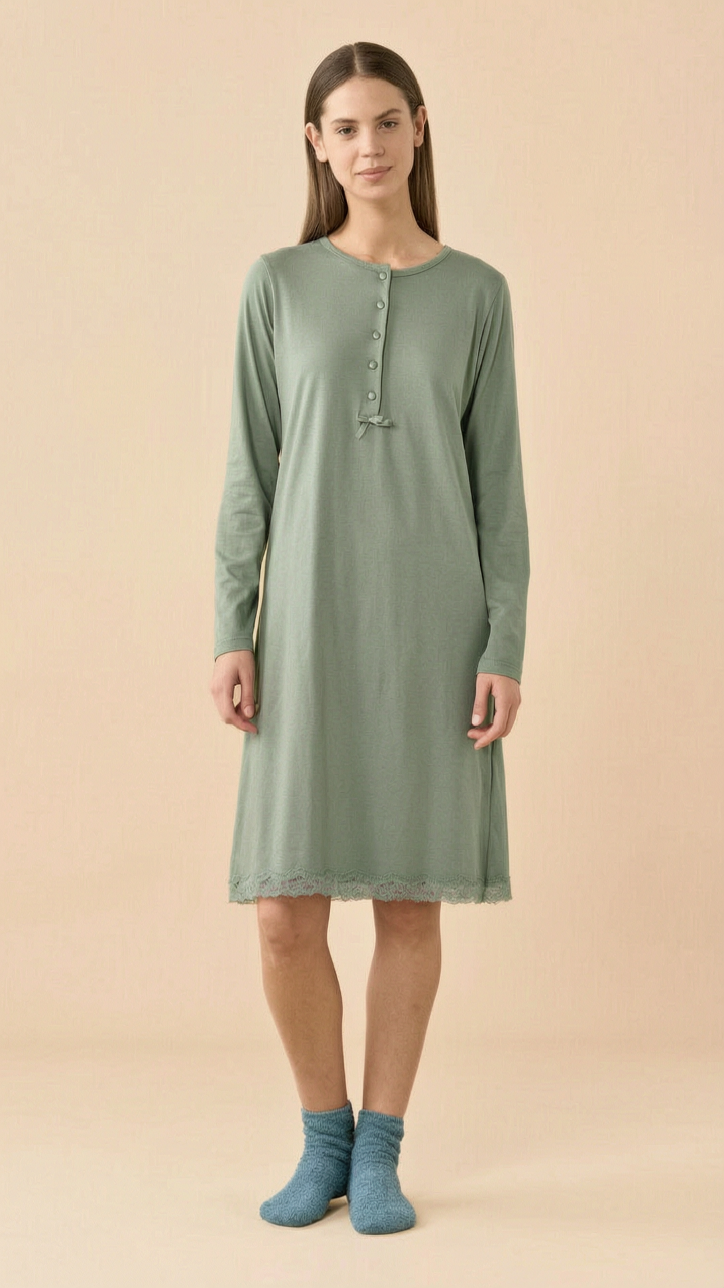 Camicia da Notte Donna Plus Jersey Invernale Essential Noidinotte – LA003664
