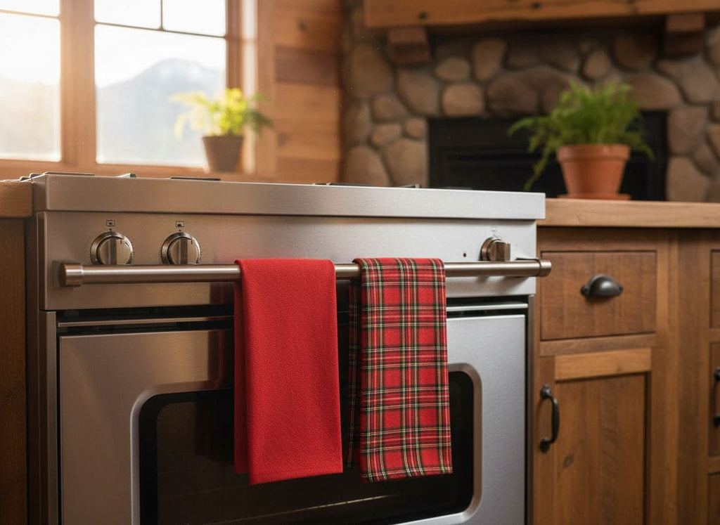 Daunex Set 2 Strofinacci 100% cotone Tartan