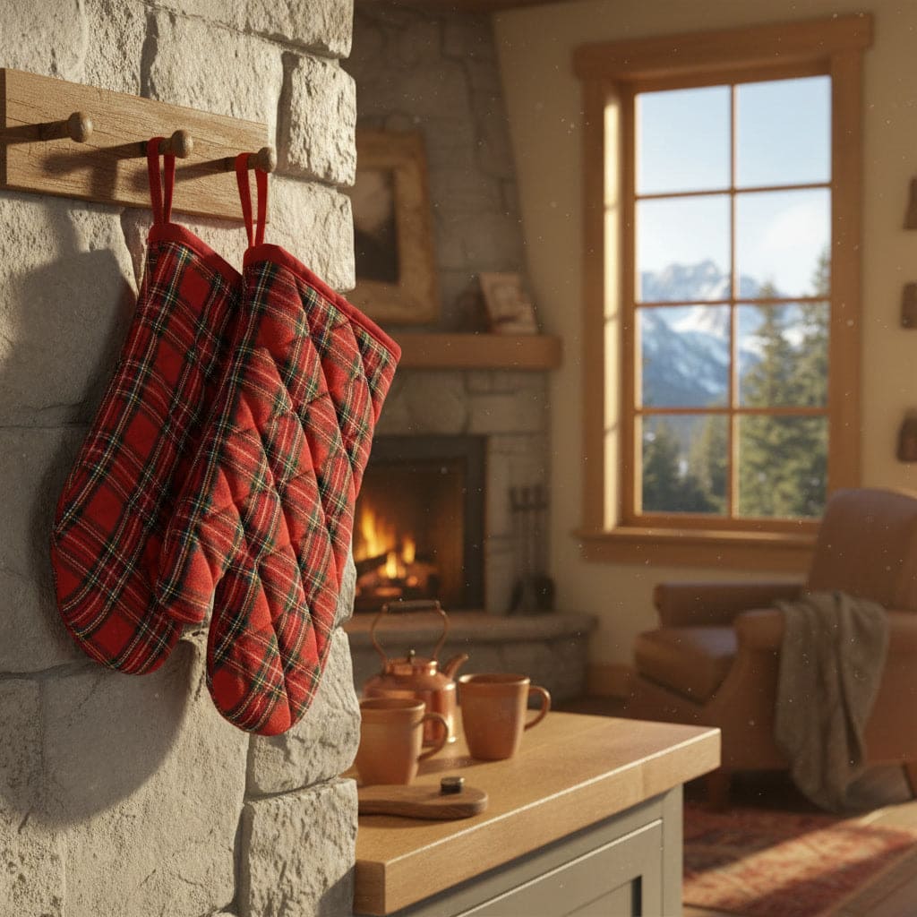 Daunex Set 2 Guanti Decorativi 100% cotone Tartan