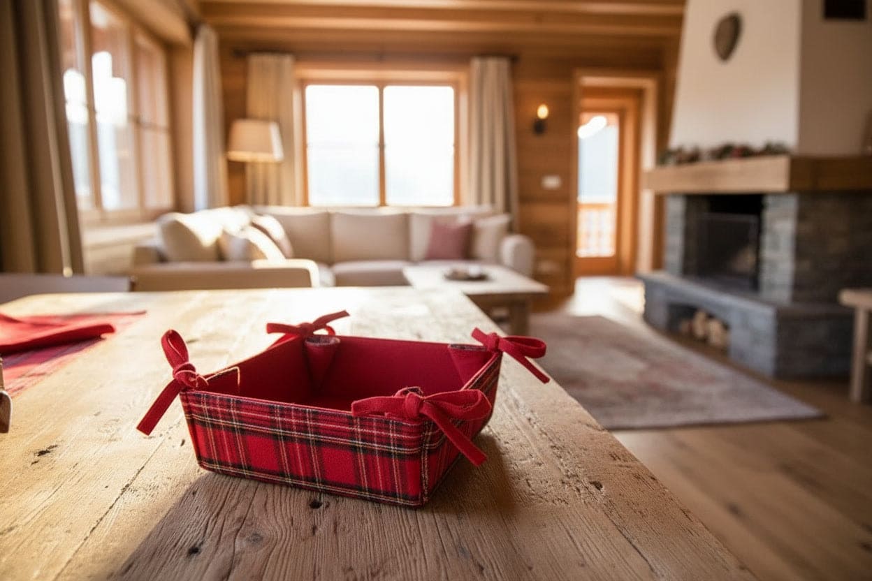 Daunex Cestino Quadrato 100% cotone Tartan