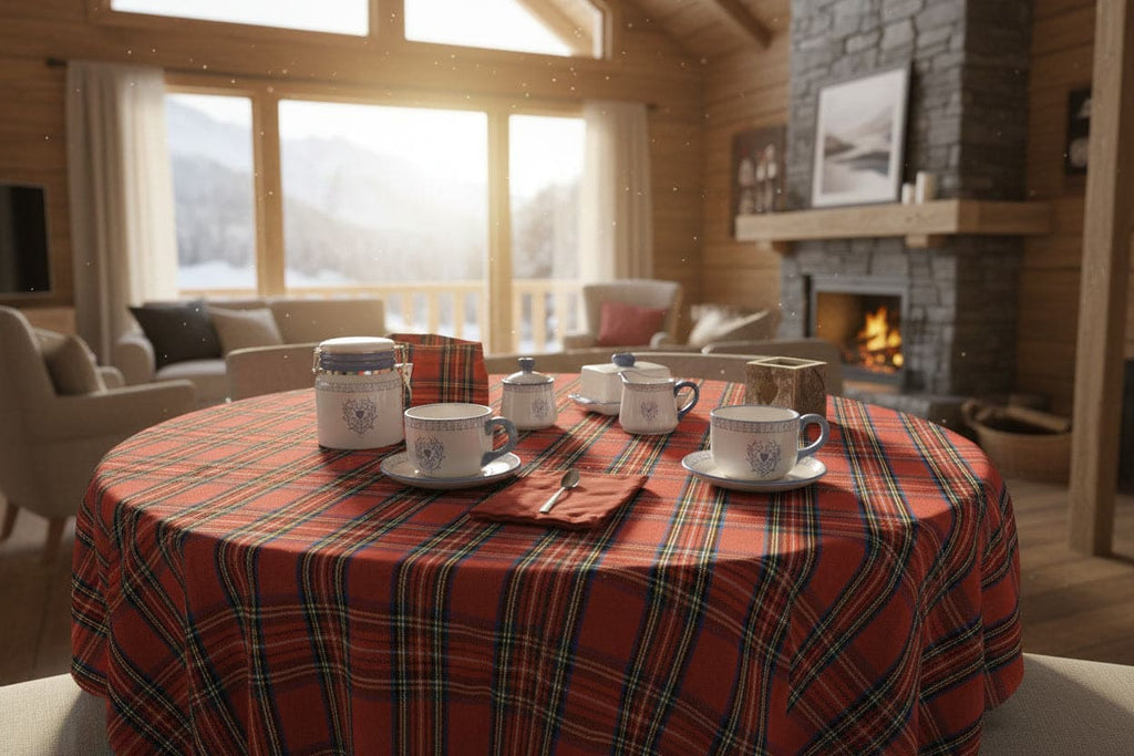 Daunex Tovaglia Rotonda 100% cotone misura 180 Tartan