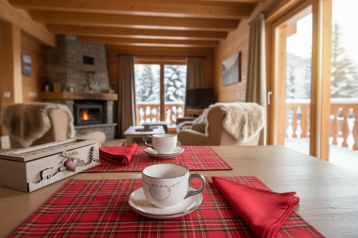 Daunex Set Americano + Tovagliolo 100% cotone Tartan