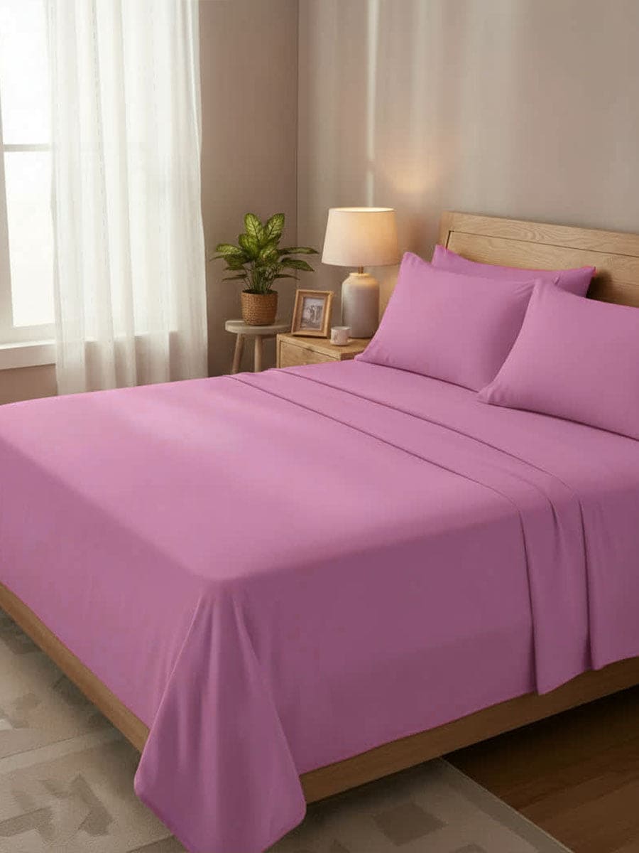 Completo Letto In Puro Cotone Naturale Tinta Unita Essenza - Daltex