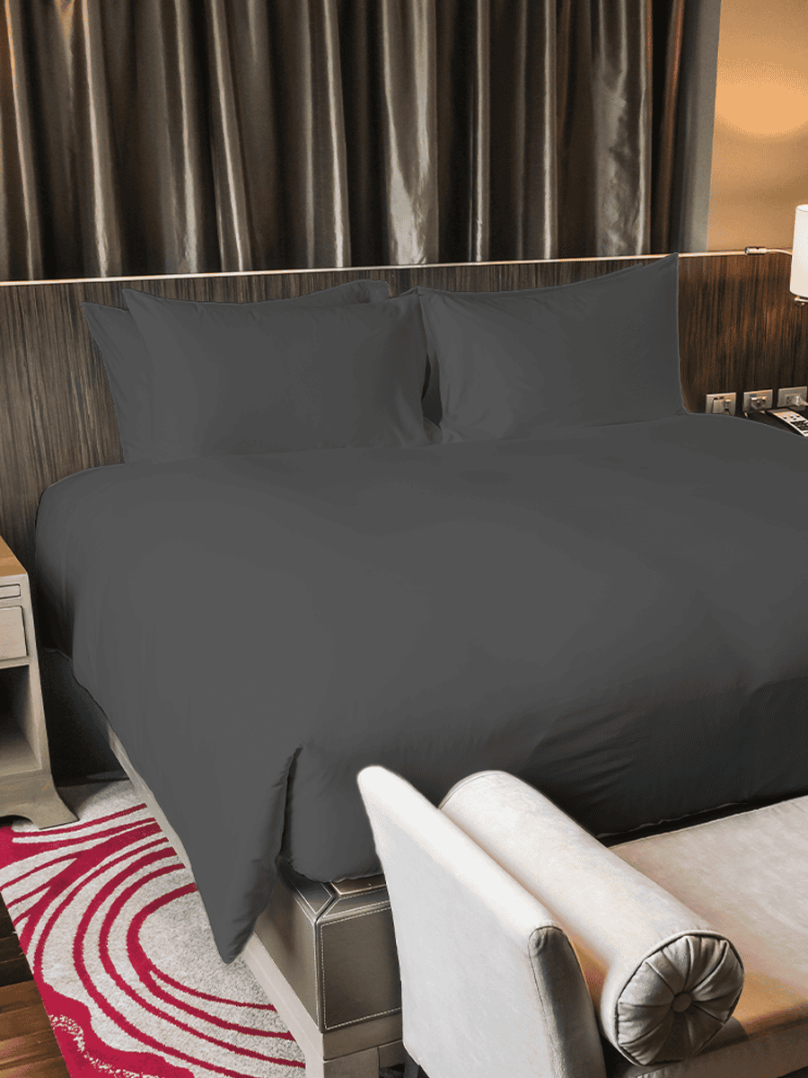 Completo Letto In Puro Cotone Naturale Tinta Unita Essenza - Daltex