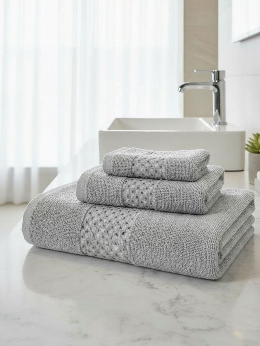 Coppia Asciugamani In Spugna Di Cotone Miami Tinta Unita - Daltex