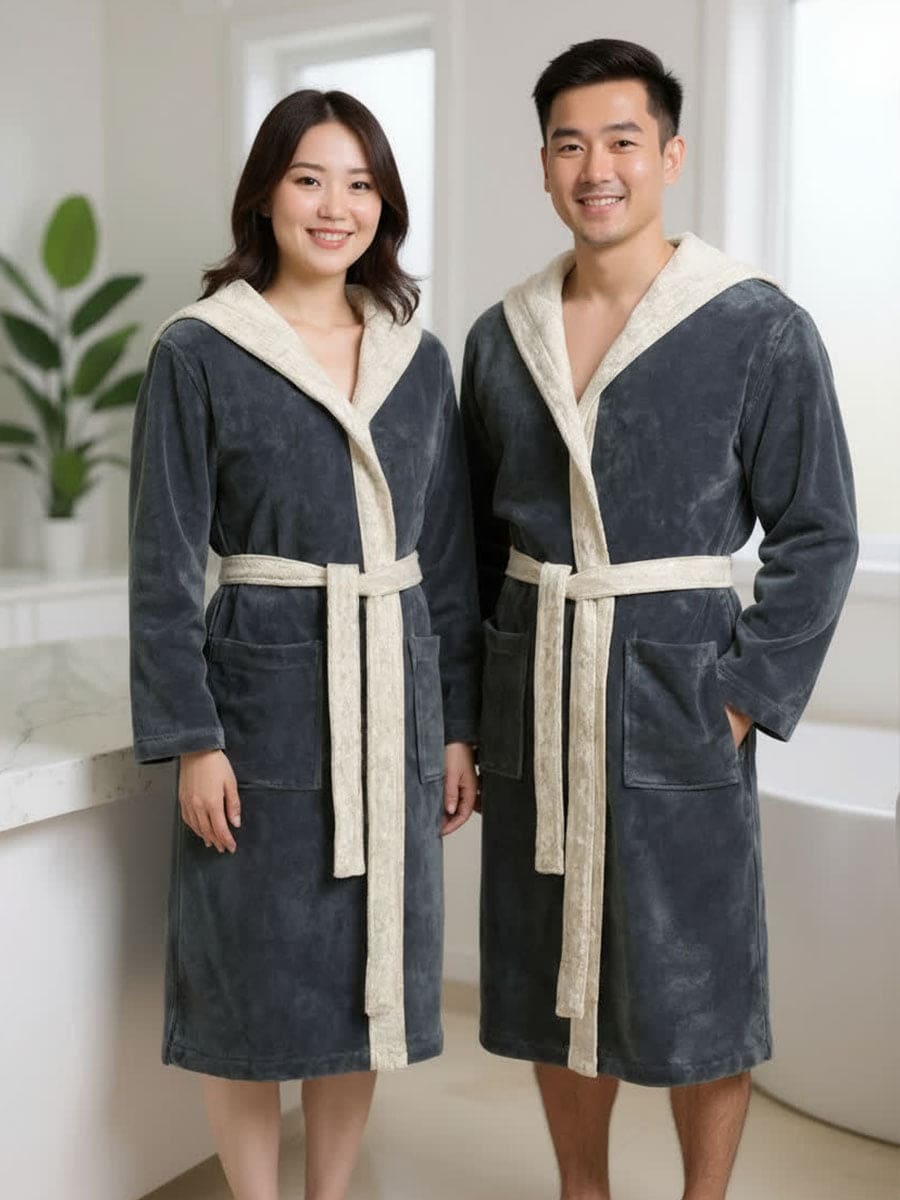 Accappatoio Spugna e Fibra di Bamboo Bicolor Poppy - Vossen