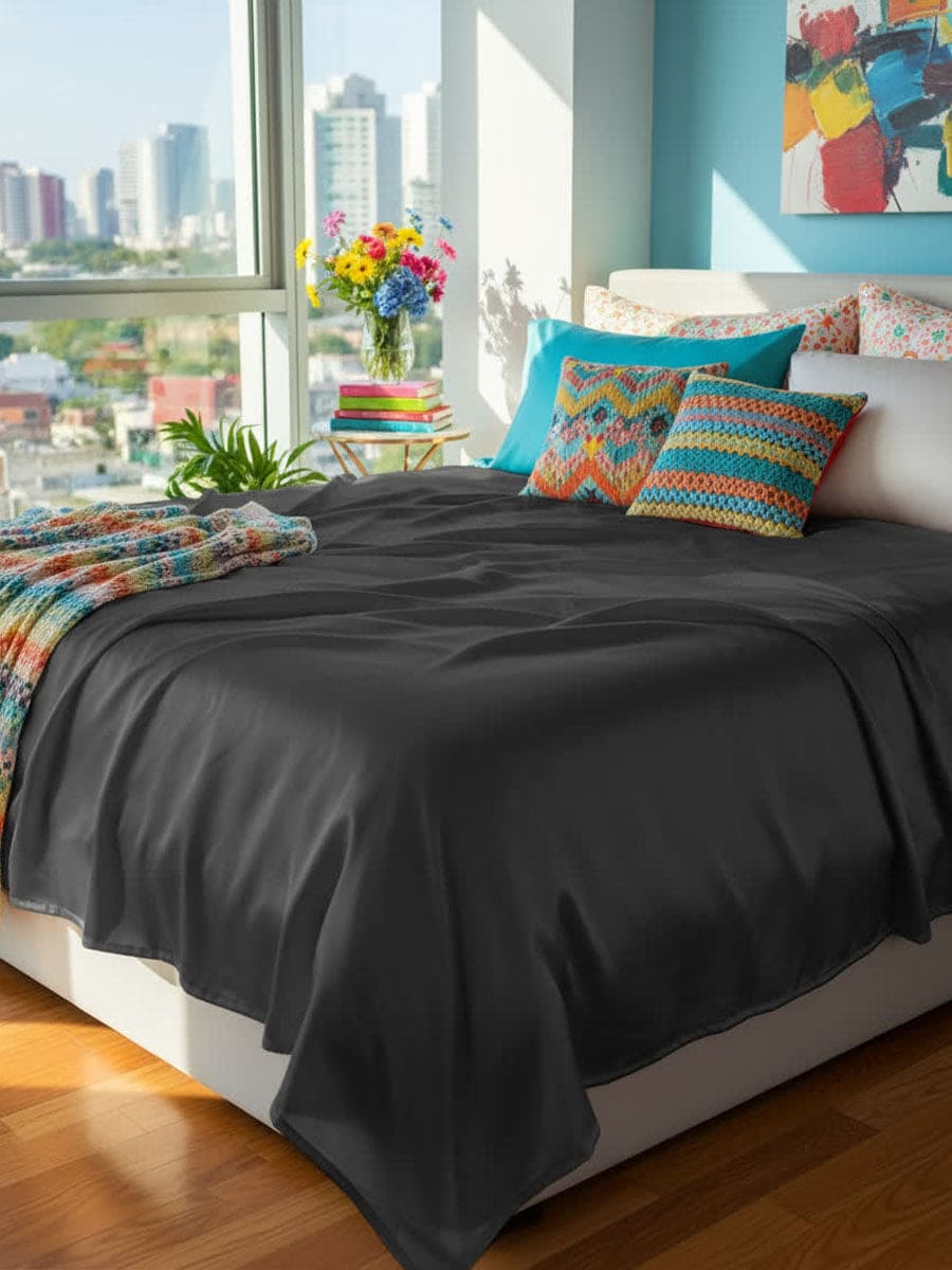 Lenzuolo Sopra In Puro Cotone Naturale Tinta Unita Essenza - Daltex