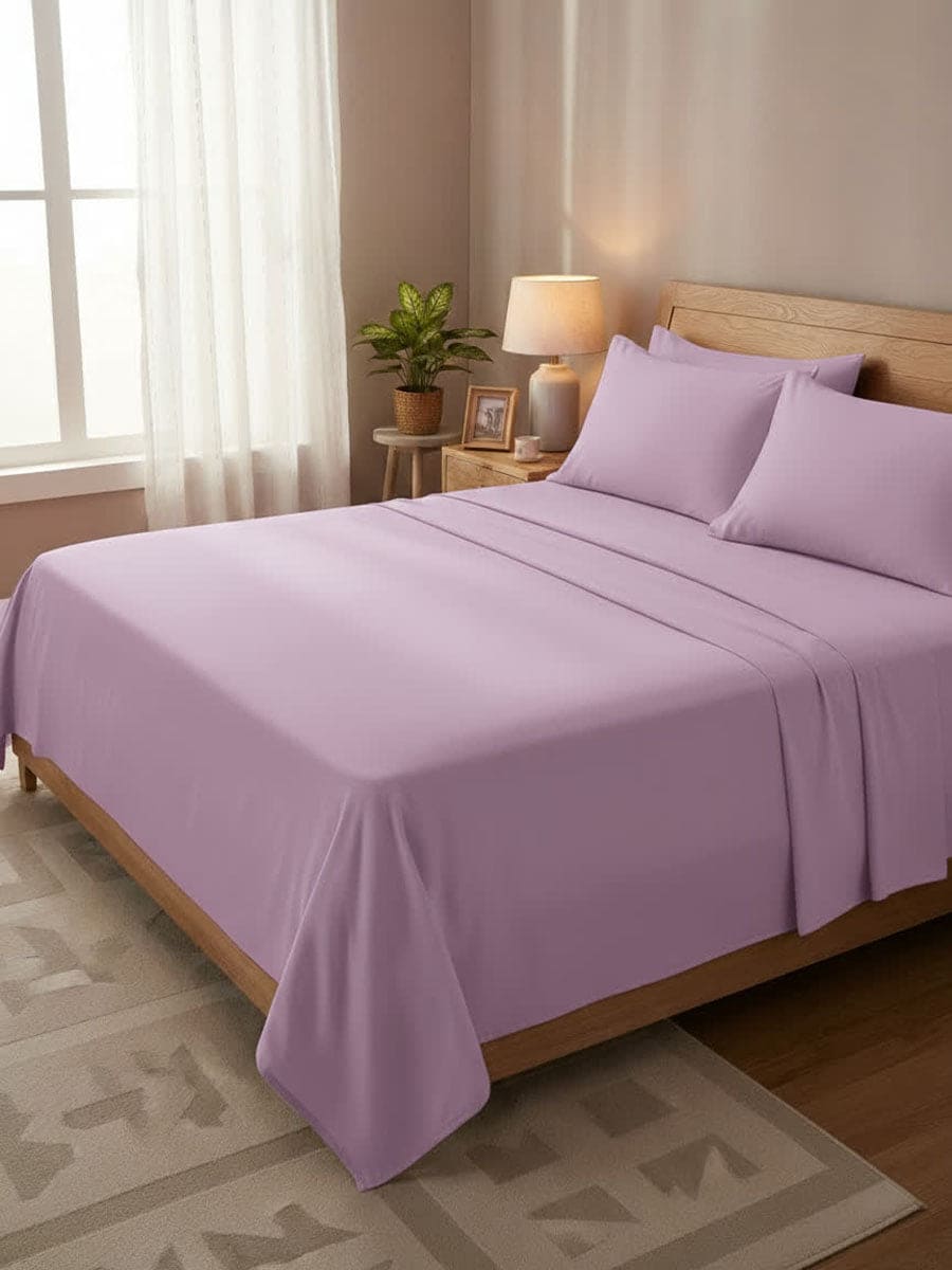 Completo Letto In Puro Cotone Naturale Tinta Unita Essenza - Daltex