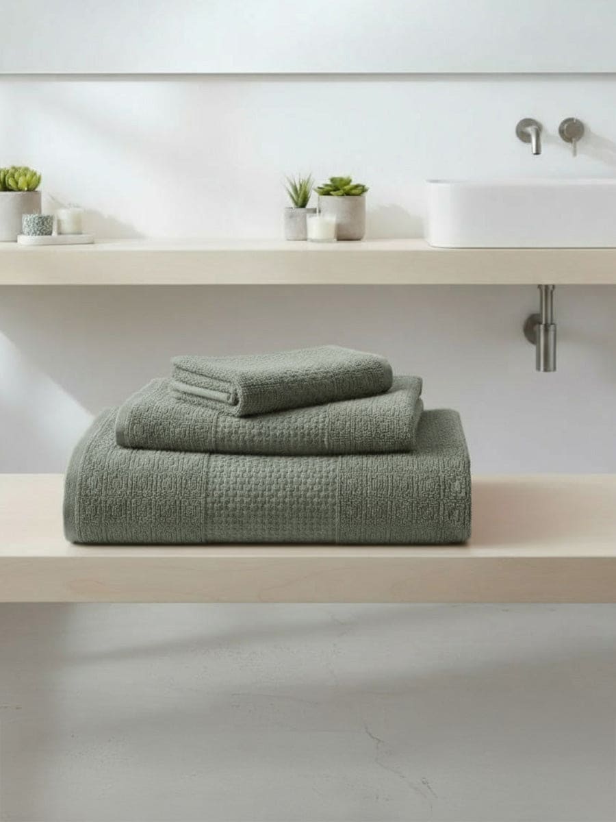 Coppia Asciugamani In Spugna Di Cotone Miami Tinta Unita - Daltex