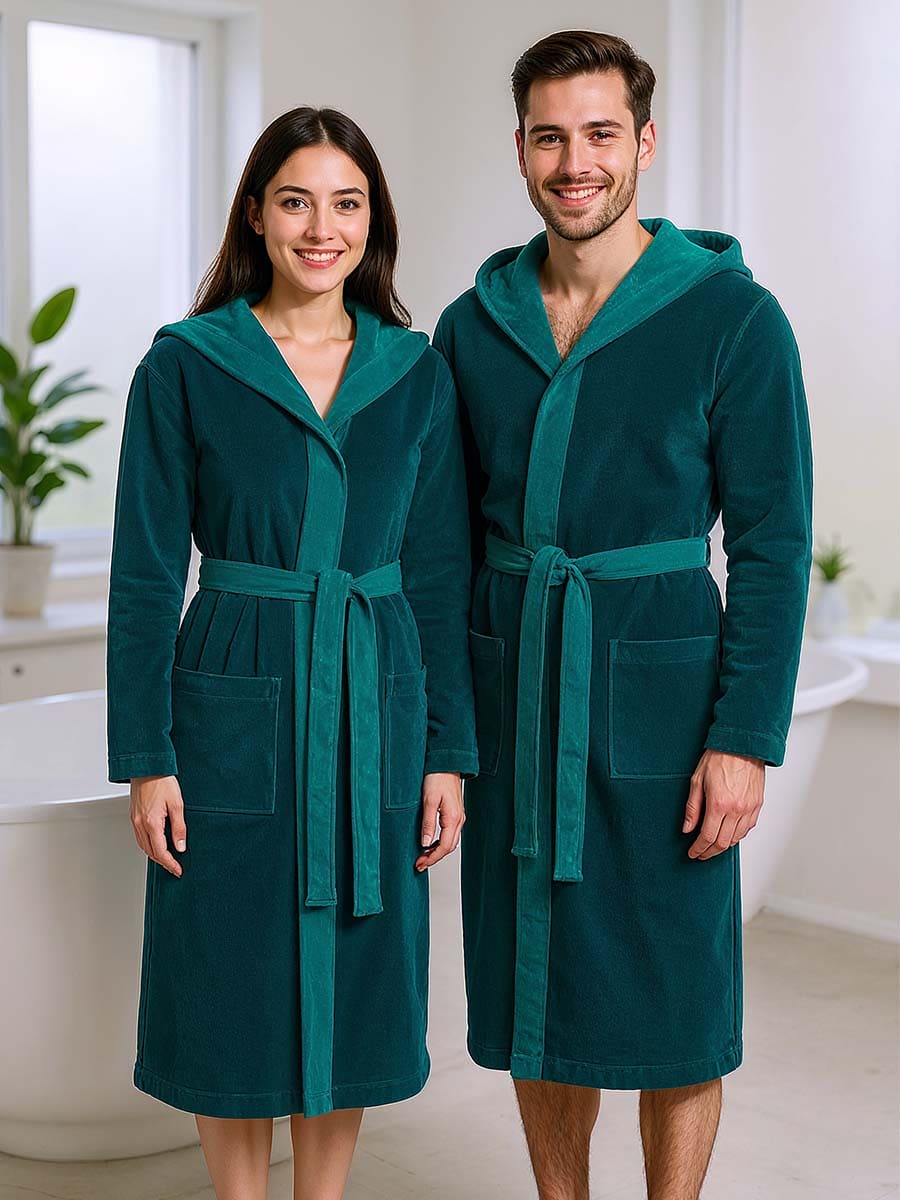 Accappatoio Spugna e Fibra di Bamboo Bicolor Poppy - Vossen