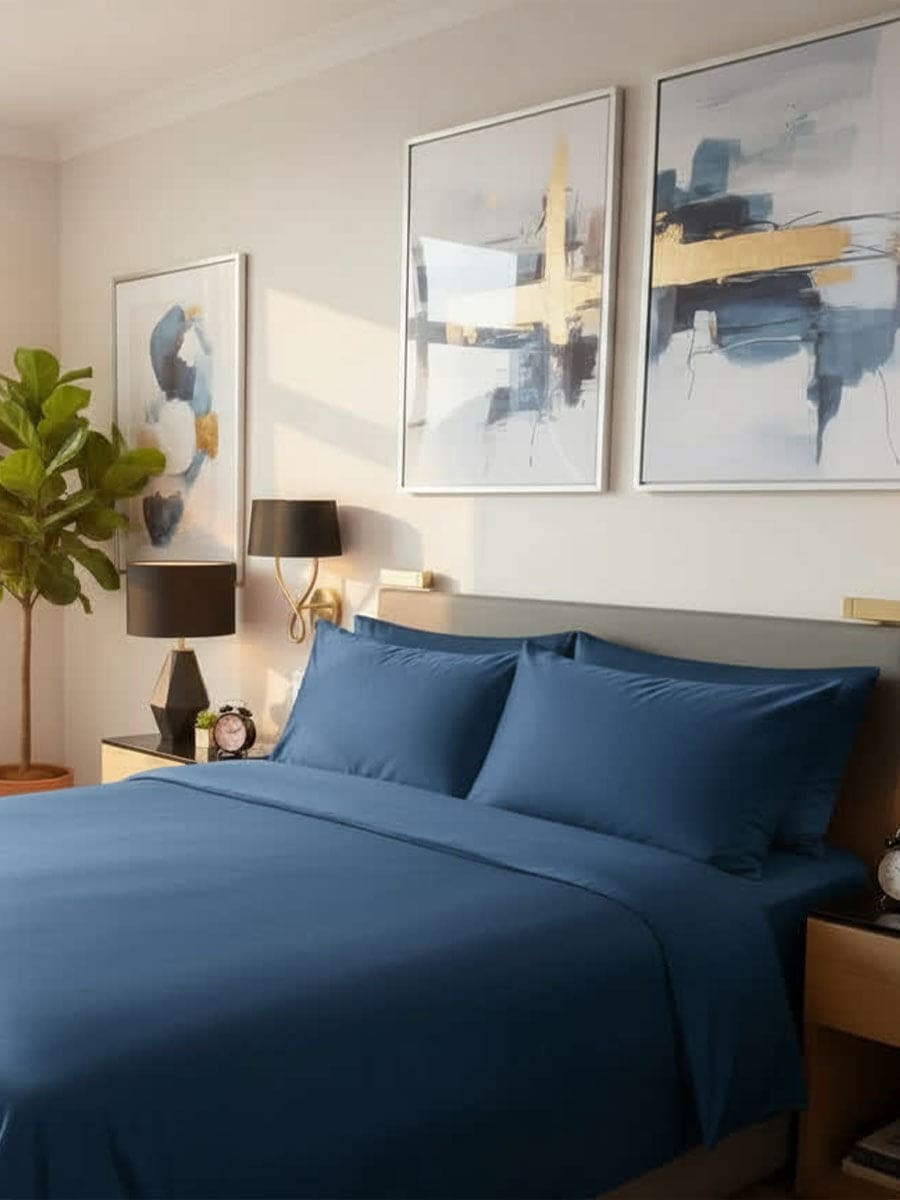 Completo Letto In Raso Di Puro Cotone Camelia - Daltex