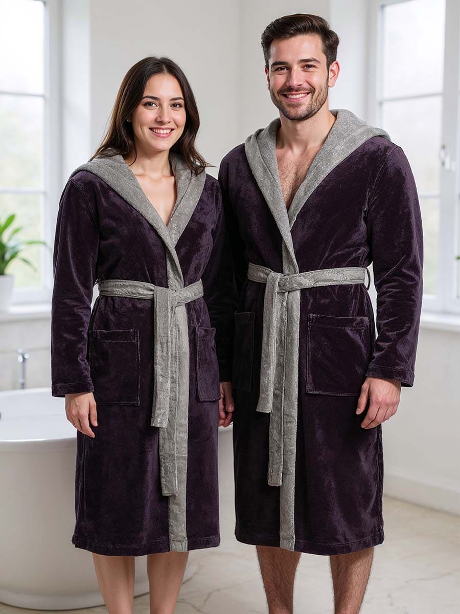 Accappatoio Spugna e Fibra di Bamboo Bicolor Poppy - Vossen