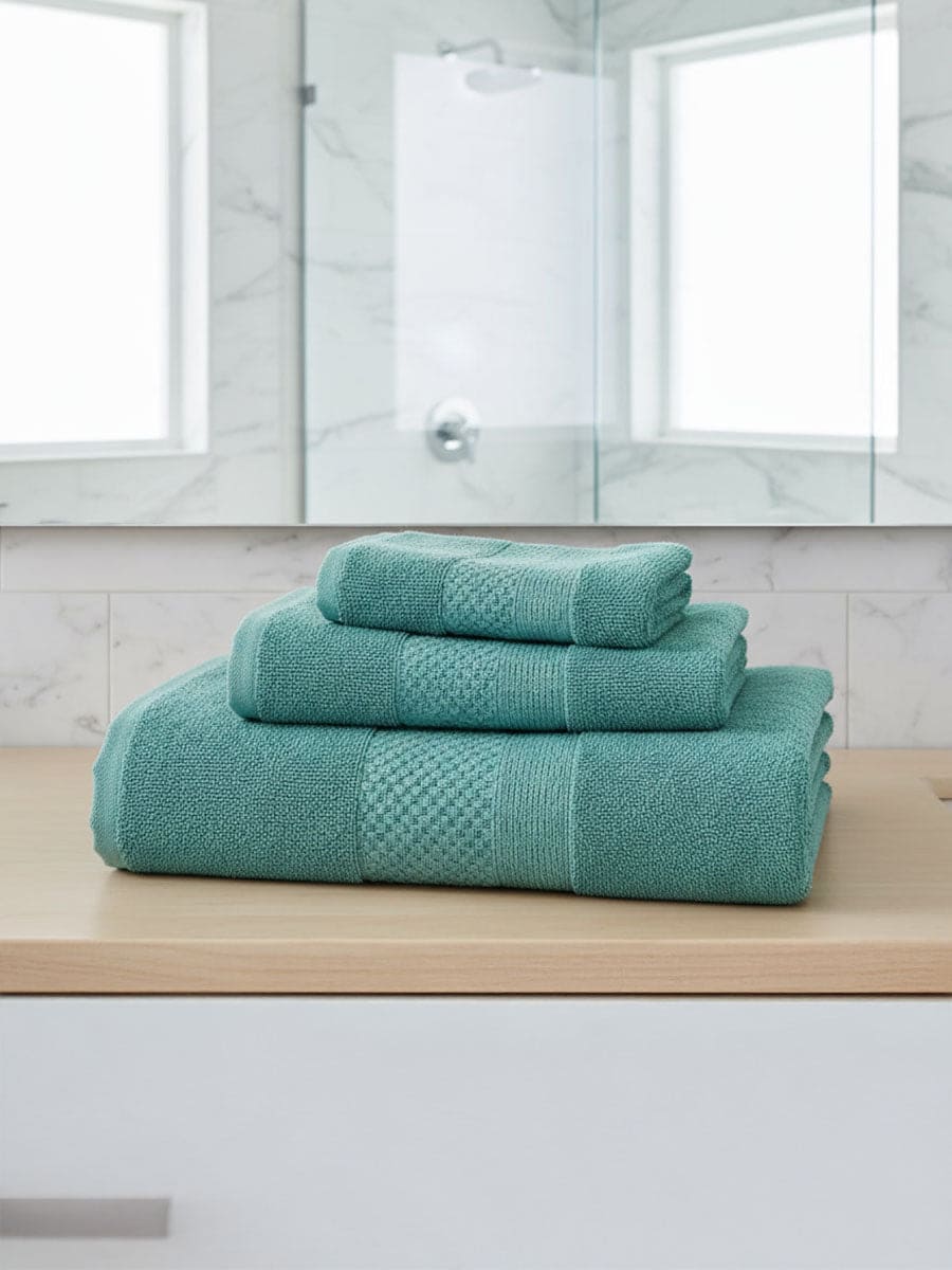 Coppia Asciugamani In Spugna Di Cotone Miami Tinta Unita - Daltex