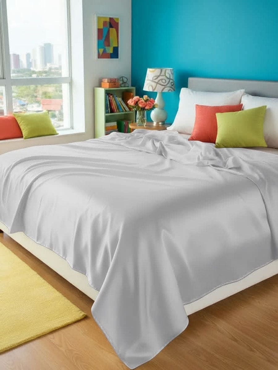 Lenzuolo Sopra In Puro Cotone Naturale Tinta Unita Essenza - Daltex