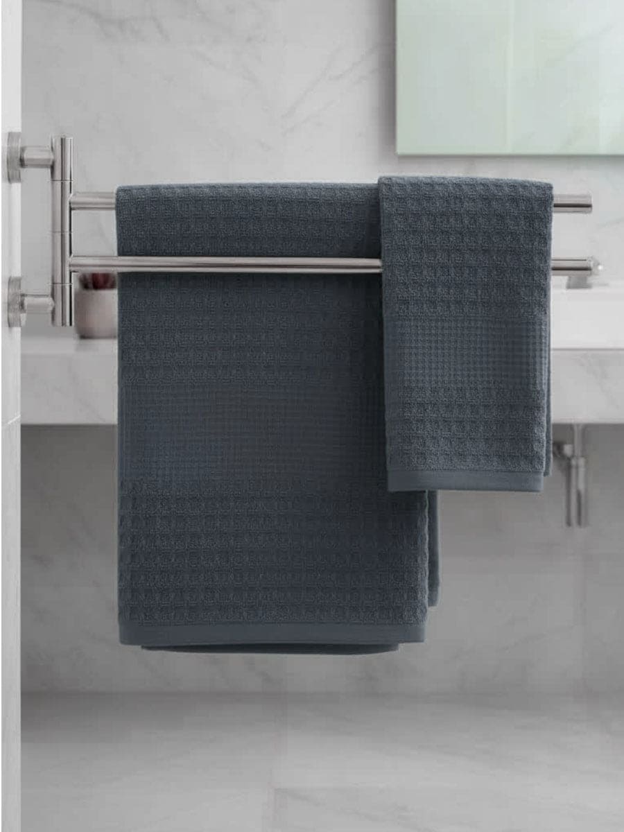 Coppia Asciugamani In Cotone Naturale Nido Tinta Unita - Daltex