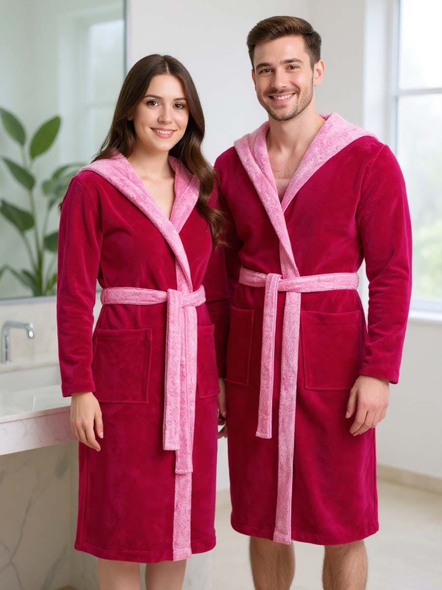 Accappatoio Spugna e Fibra di Bamboo Bicolor Poppy - Vossen