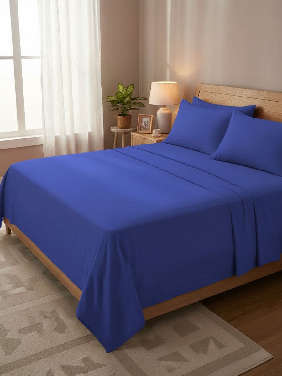 Completo Letto In Puro Cotone Naturale Tinta Unita Essenza - Daltex