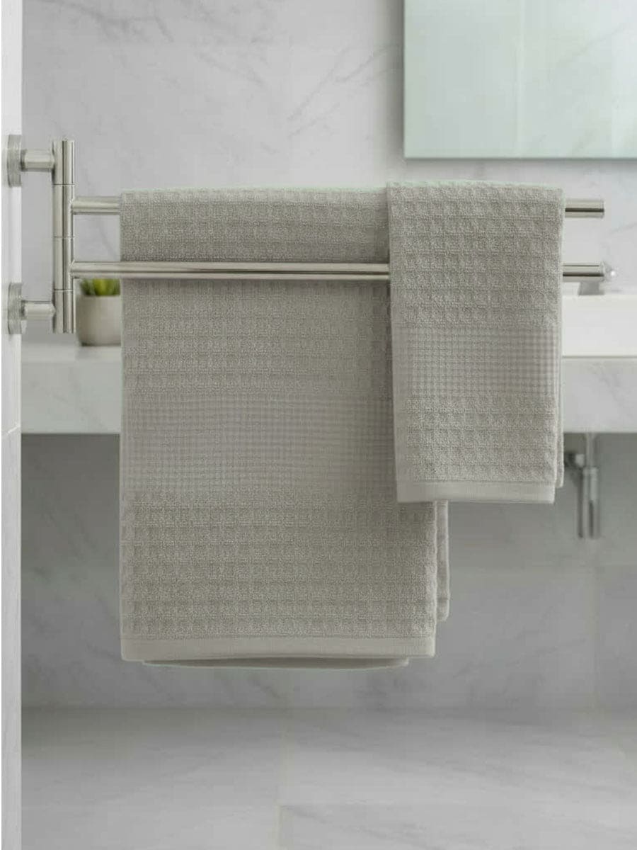 Coppia Asciugamani In Cotone Naturale Nido Tinta Unita - Daltex