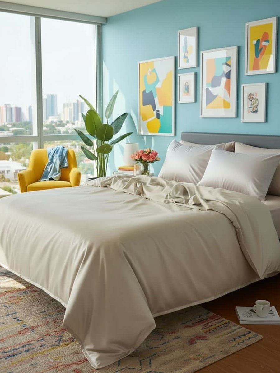 Lenzuolo Sopra In Puro Cotone Naturale Tinta Unita Essenza - Daltex